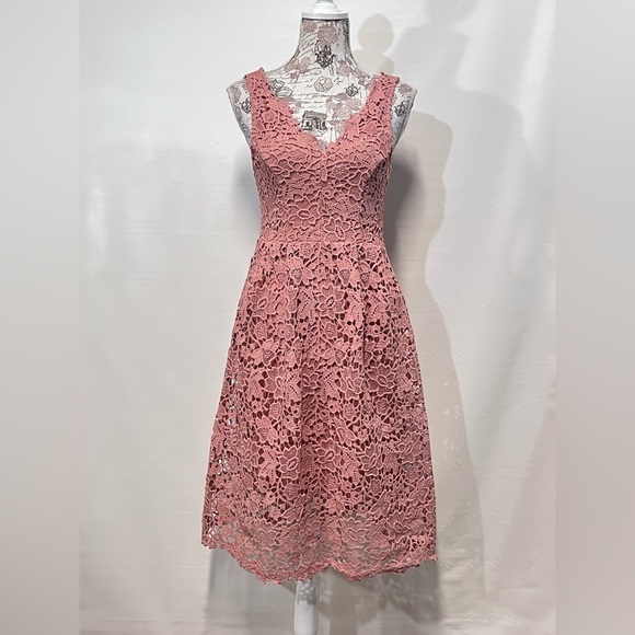 ASTR the LABEL Dusty pink crochet‎ lace dress size S. - Picture 7 of 16